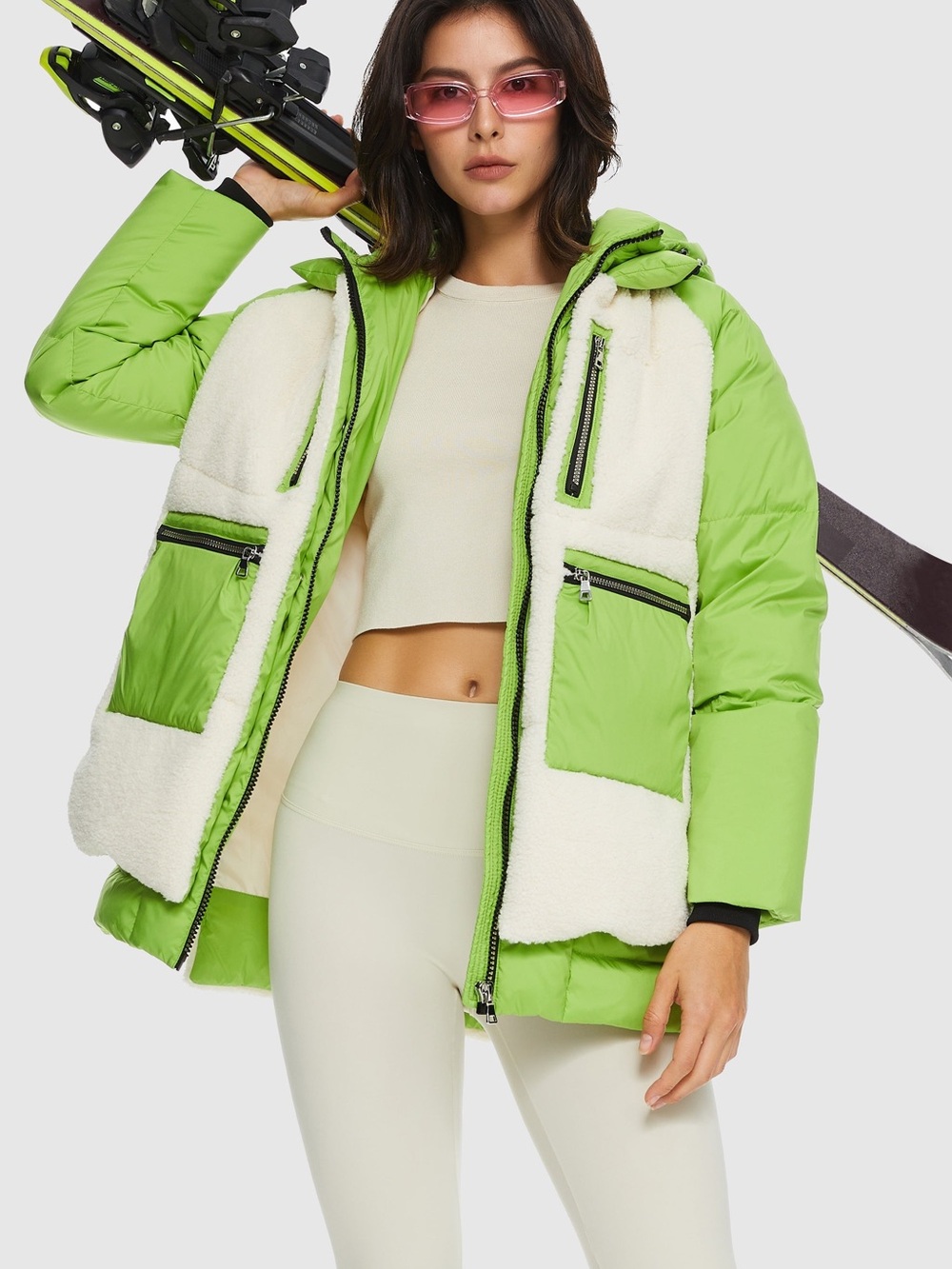 Orolay 092 Universe Fleece Down Puffer Size L NWOT